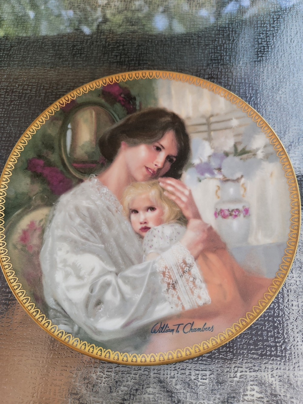 Knowles Collector Plate with Black Script and White Glaze